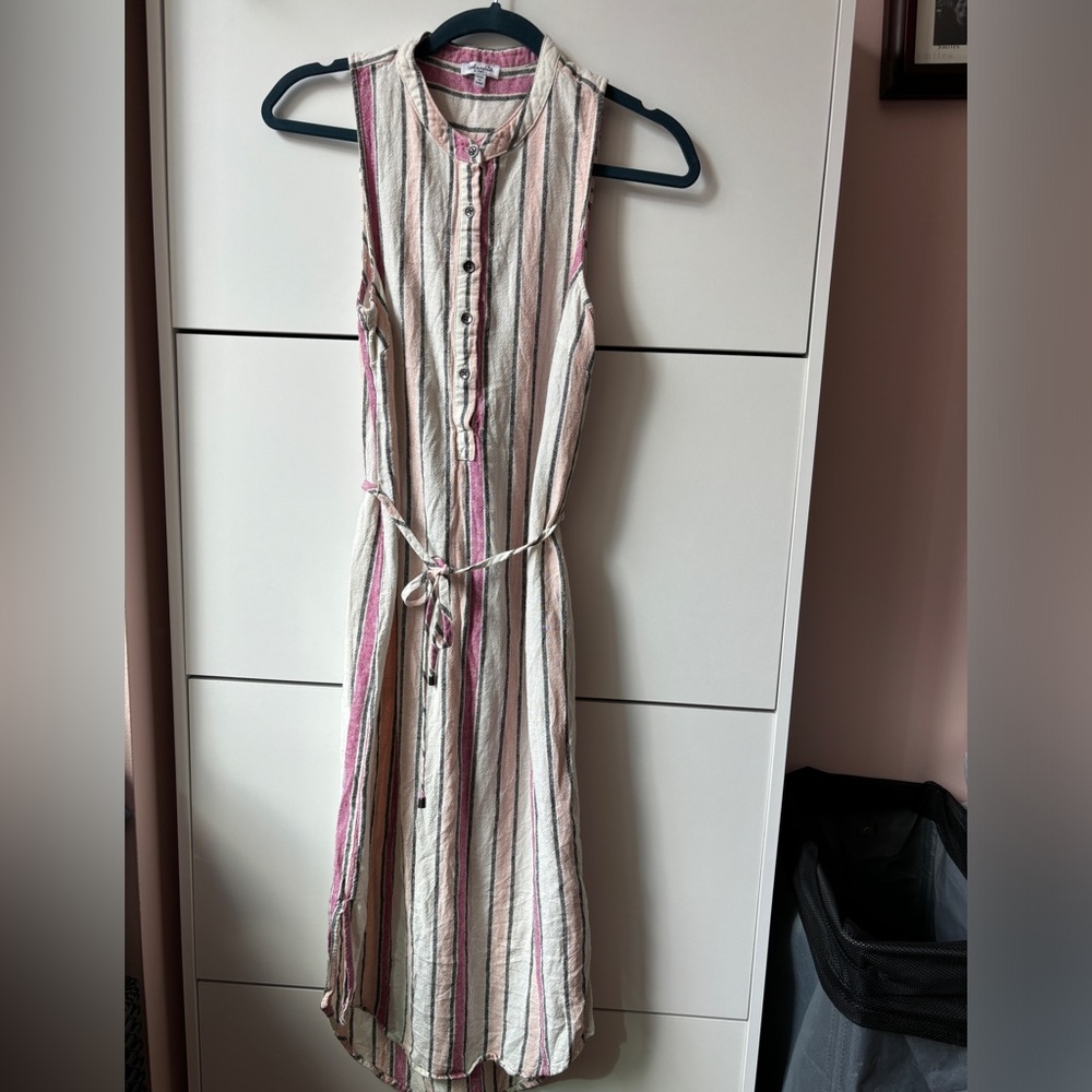 Splendid women dress RD0231X linen blend white red sz XS $168 - Picture 11 of 11